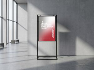 Free-Indoor-Advertising-Stand-Poster-Mockup