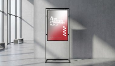 Free-Indoor-Advertising-Stand-Poster-Mockup