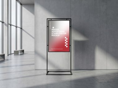 Free-Indoor-Advertising-Stand-Poster-Mockup