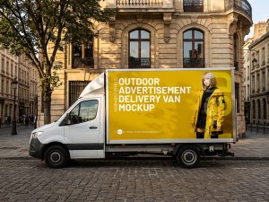 Free-Outdoor-Advertisement-Delivery-Van-Mockup