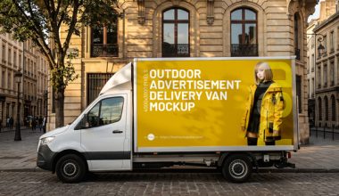 Free-Outdoor-Advertisement-Delivery-Van-Mockup